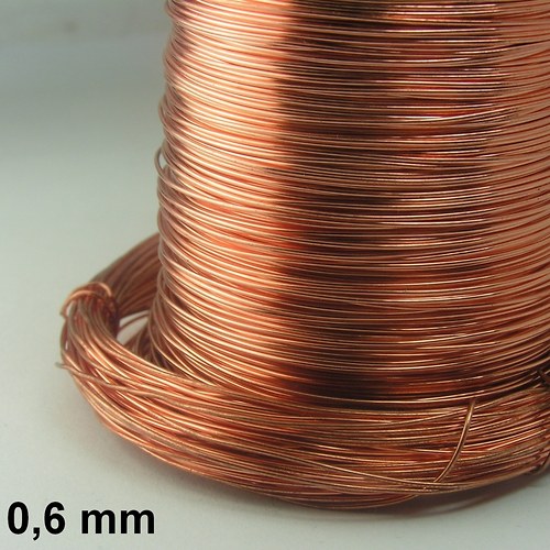 Nelakovaný měděný drát - průměr 0,6 mm (10 m) — foto 1