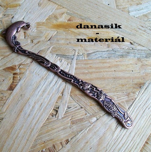 STAROMĚDĚNÁ ZÁLOŽKA - DELFÍN - 12,5 cm