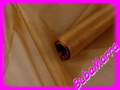 ~ ORGANZA ~ šíře 37 cm ~ SVATEBNÍ ~ TMAVÉ ZLATO