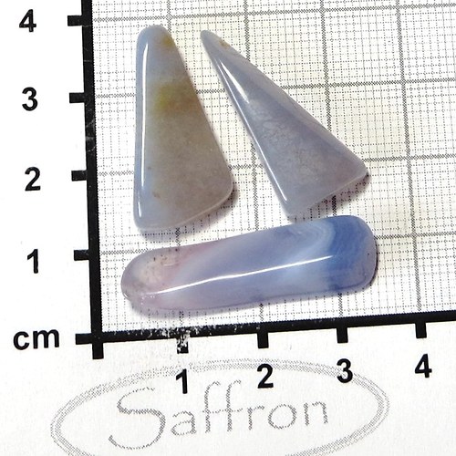 Modrý chalcedon - tromlovan placáčky set č.4 — foto 1