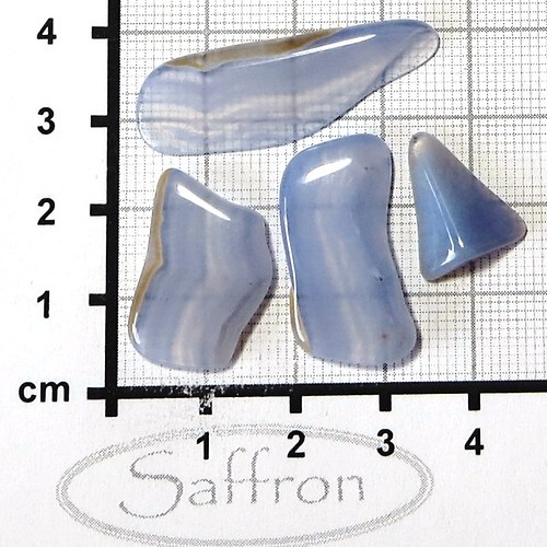 Modrý chalcedon - tromlovan placáčky set č.5 — foto 1