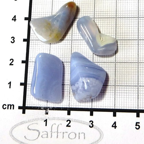 Modrý chalcedon - tromlovan placáčky set č.6 — foto 1