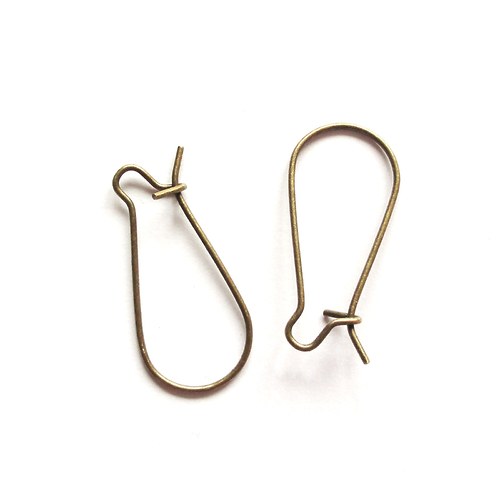 Náušnicové zapínání 24x11 mm (10 ks) - staromosaz