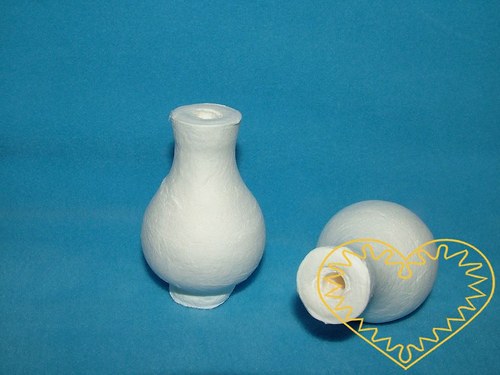 Bílá vatová váza - výška 5,5 cm - 5 ks