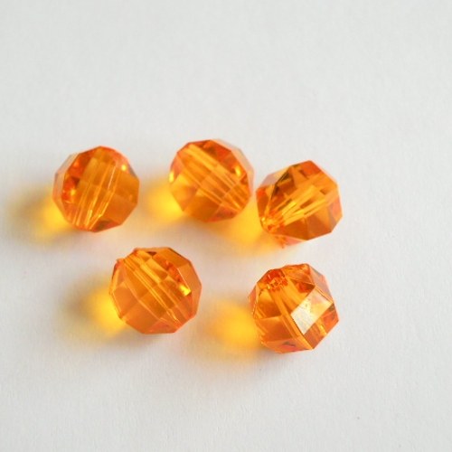 Akrylové korálky oranžové 10mm/5ks