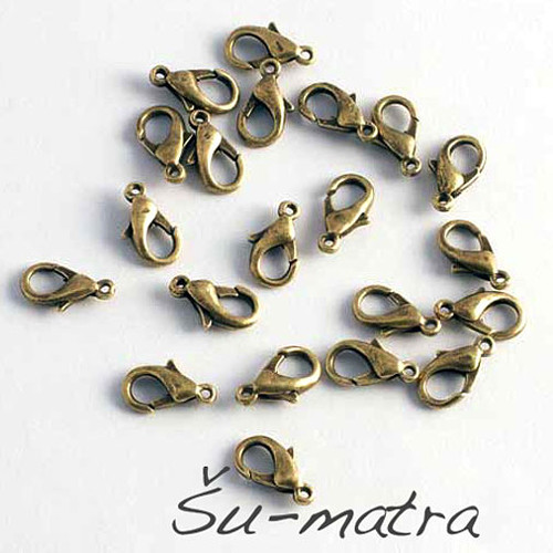 Karabinka starozlatá, 12 mm (5 ks)