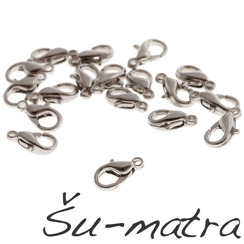 Karabinka platinová, 12 mm (5 ks)