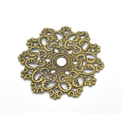 Květina 47 mm - staromosaz