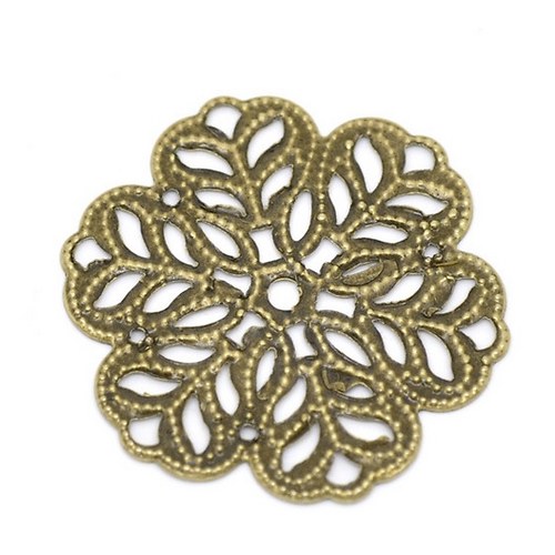 Květina 29 mm (2 ks) - staromosaz