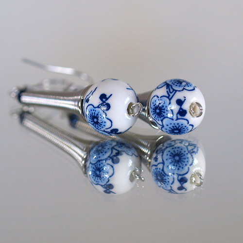Spirály modré porcelánky — foto 1