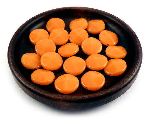 Tvarovaná čočka oranžová 18mm, 8ks