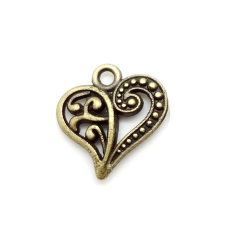 VÝPRODEJ - Přívěsek srdce 15x15 mm (2 ks)