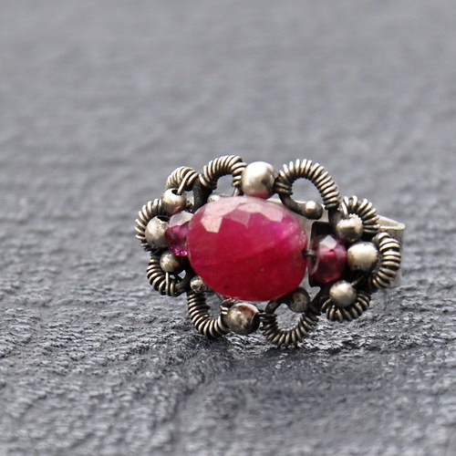 Old love: Ruby - prsten Ag 925/1000 — foto 1