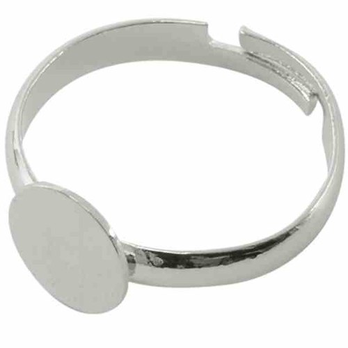 Základ na prsten s ploškou 8mm/ platina / 1ks