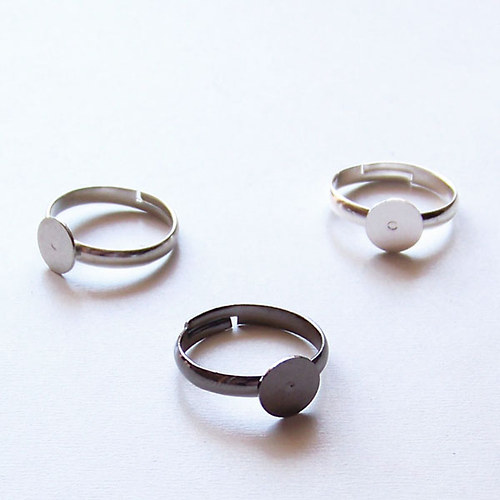 Základ na prsten s ploškou 8mm/ gunmetal / 1ks