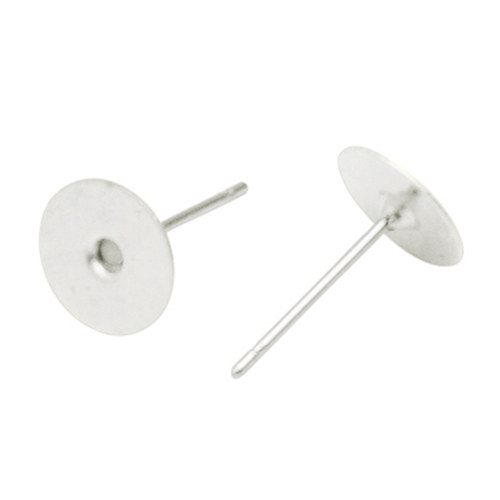 Puzeta s ploškou chir.ocel/ stříbro/ 8mm/ 4ks