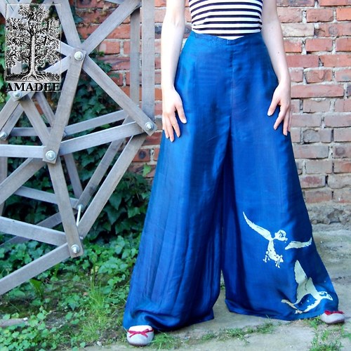 Zavinovací kalhoty Papuchalk modrá — foto 1