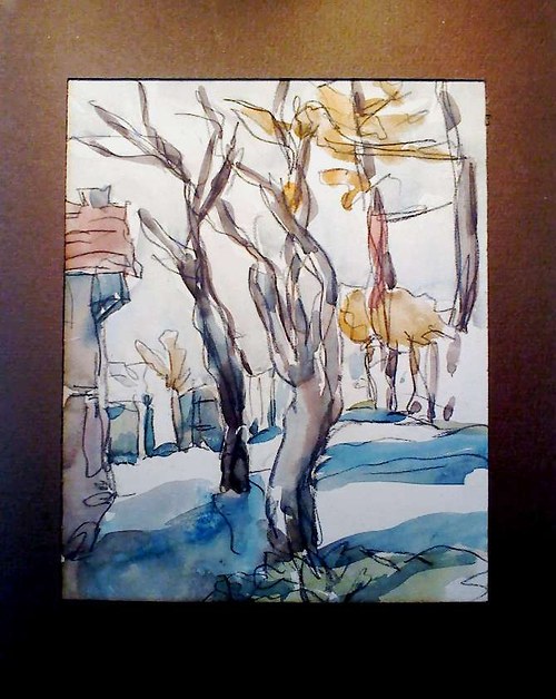 Akvarel neznámého autora - 50.léta No. 5