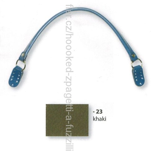Ucho pro tašku Hoooked, lakované, 52x2cm - khaki