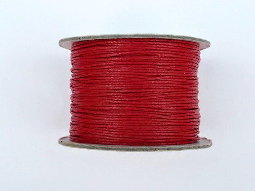 Šnůrka voskovaná 1,2mm červená-2metry