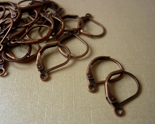 N8 / náušnicové zapínání měď / 10x15mm / 2páry