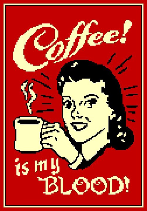 Předloha na vyšívání - Retro reklama Coffee