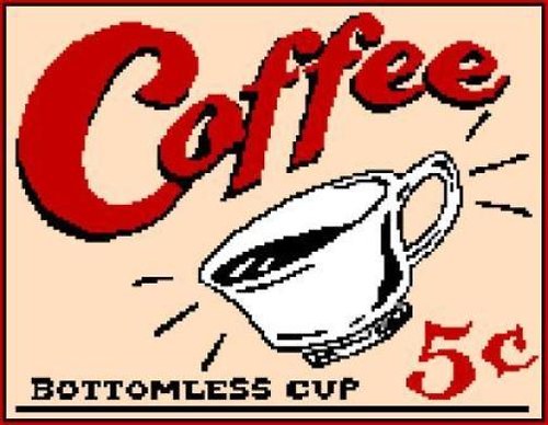 Předloha na vyšívání - Retro reklama Coffee