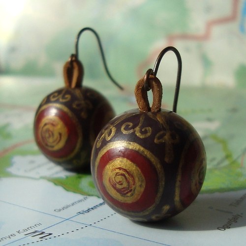 Turkmenistán - malované náušnice — foto 1