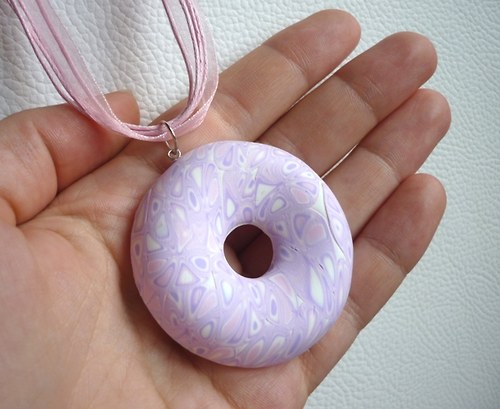 Set - mozaikový růžový náhrdelník + náušnice