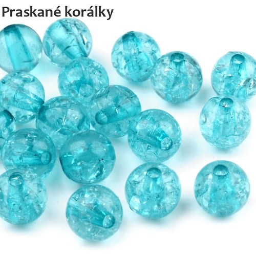Praskané korálky, 10 mm - modré - 10 ks — foto 1