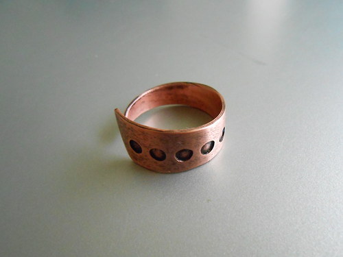 Měděný prsten steampunk — foto 1