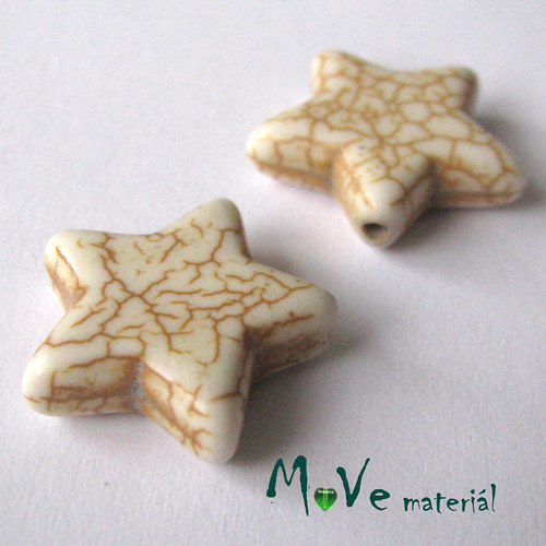 Howlitová hvězda 19x20x6mm, 2ks — foto 1