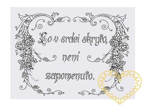 Nástěnná textilní kuchařka - Co v srdci skryto