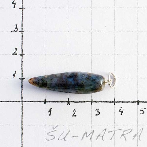 Jaspis- přívěsek, 9x32 mm — foto 1
