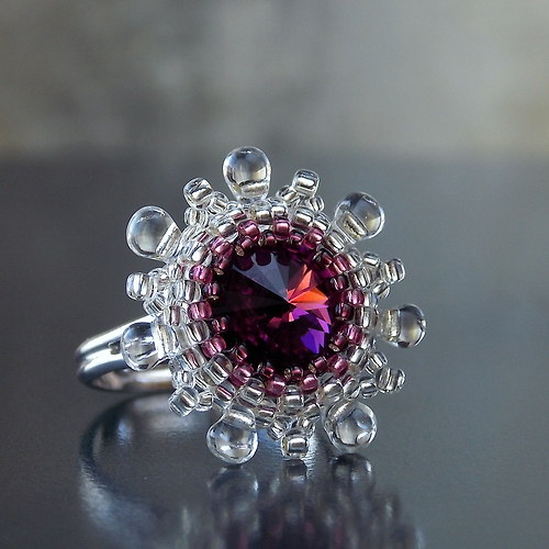 Perla mezi vločkami - prsten - Swarovski... — foto 1