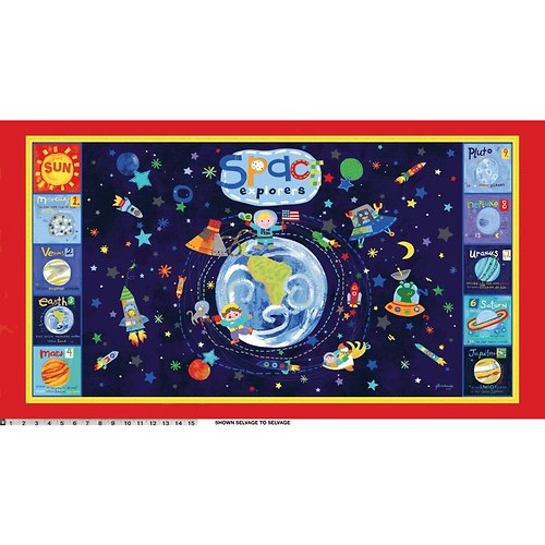 Látka "Mapa" slunečné soustavy - panel 62 cm — foto 1