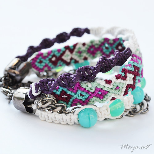Tyrkysovofialový náramek "EMBRACING BRACELET" — foto 1