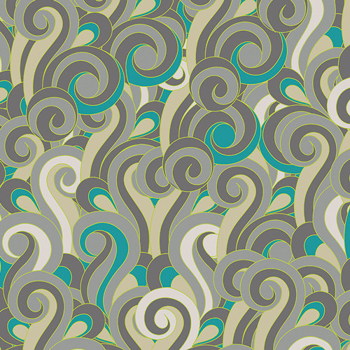 100% bavlna - Swirls Jade (za 0,5 m) - SLEVA!