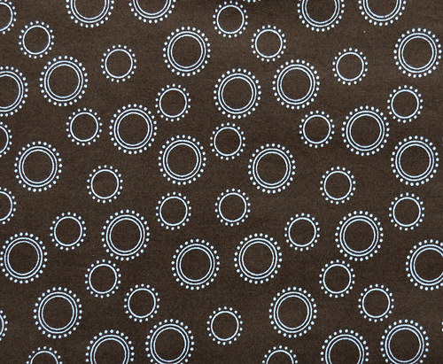 100% bavlna - Lovely Circles hnědá (za 0,5 m)