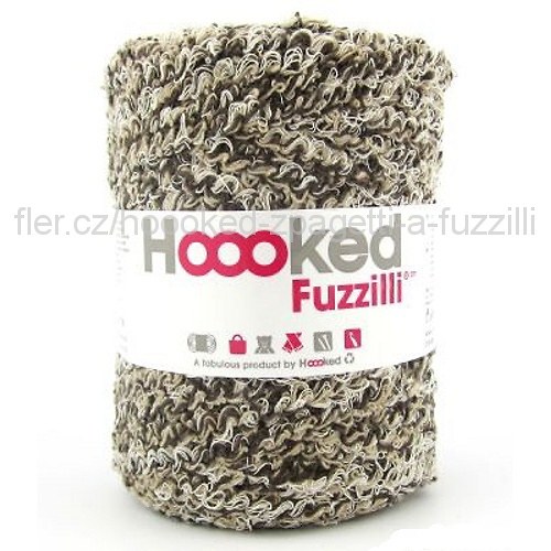 Hoooked Fuzzilli - přírodní-hnědá-bílá (130 m)