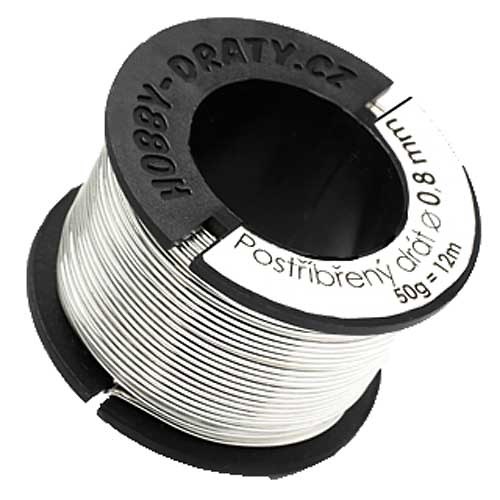 Postříbřený drát, 0,8 mm (2 m) — foto 1