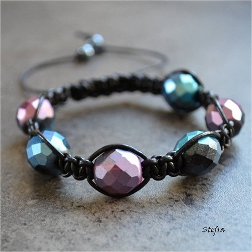 Space 1 - náramek Shamballa v kůži — foto 1