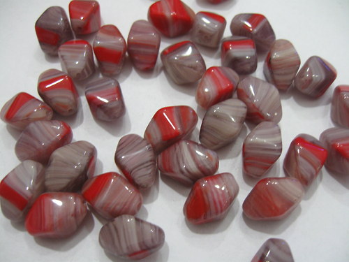 Mačkané - korálky - 50g cca 36ks — foto 1