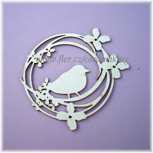 Kartonový výsek- ptáček (W7) — foto 1