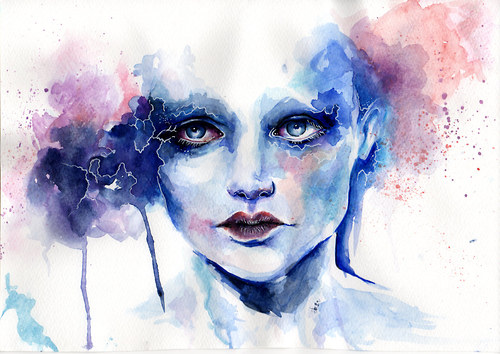 Blue woman - malba akvarelem — foto 1