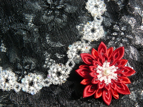 Kanzashi náhrdelník — foto 1