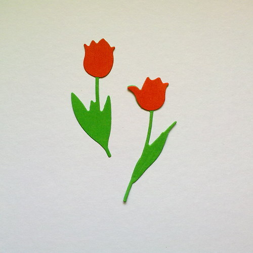 Výsek - tulipány oranžové 2ks