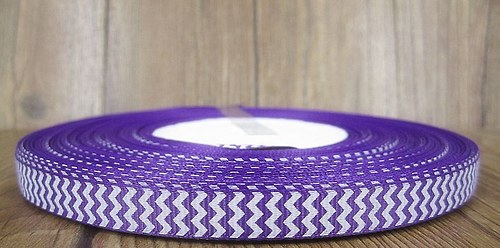 Stuha rypsová š.10 mm: Chevron-fialová