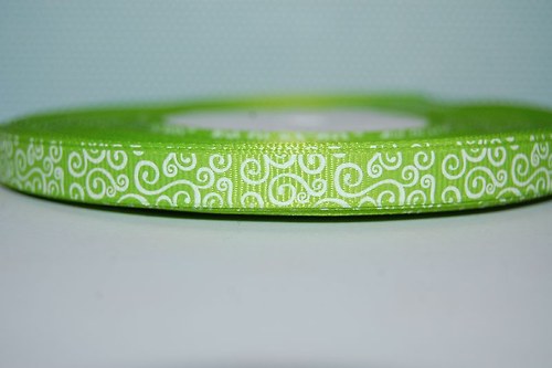 Stuha rypsová š.10 mm: Spirálky-zelená — foto 1