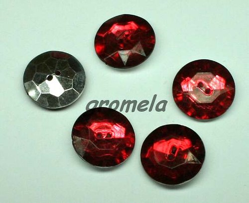 Knoflík crystal červený tmavý